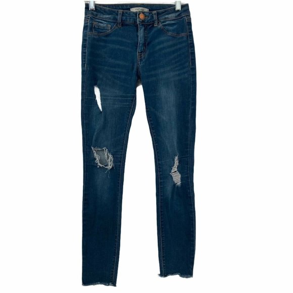 Refuge Jeans Distressed Womens Raw Hem Blue Size 0 - Picture 6 of 6